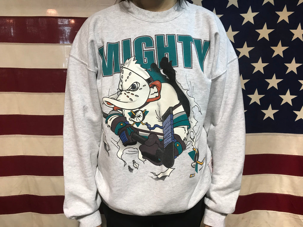 Mighty Ducks NHL 90’s Vintage Crew Sporting Sweat by Nutmeg Made in USA