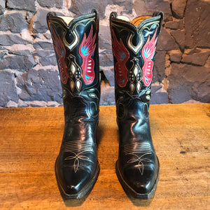 Cowboy Boots Acme Vintage Mens Fancy “ Eagle “  Inlaid Western Boot Made in USA