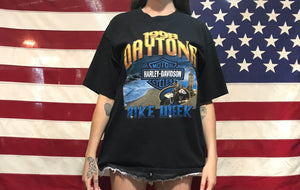 Harley Davidson Vintage Mens T-Shirt Print Year 1998 Daytona Beach Bike Week Made in  USA