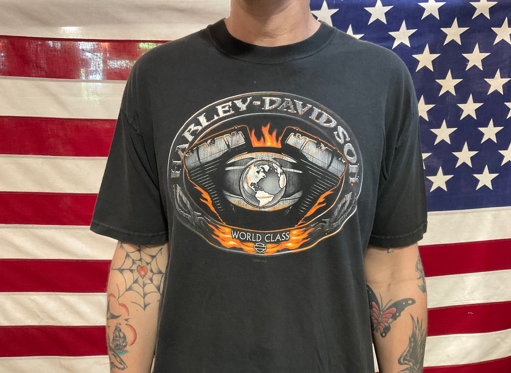 Harley Davidson Vintage Mens T-Shirt Print Year ©️2007 H-D Outer Banks Nth Carolina Made In USA