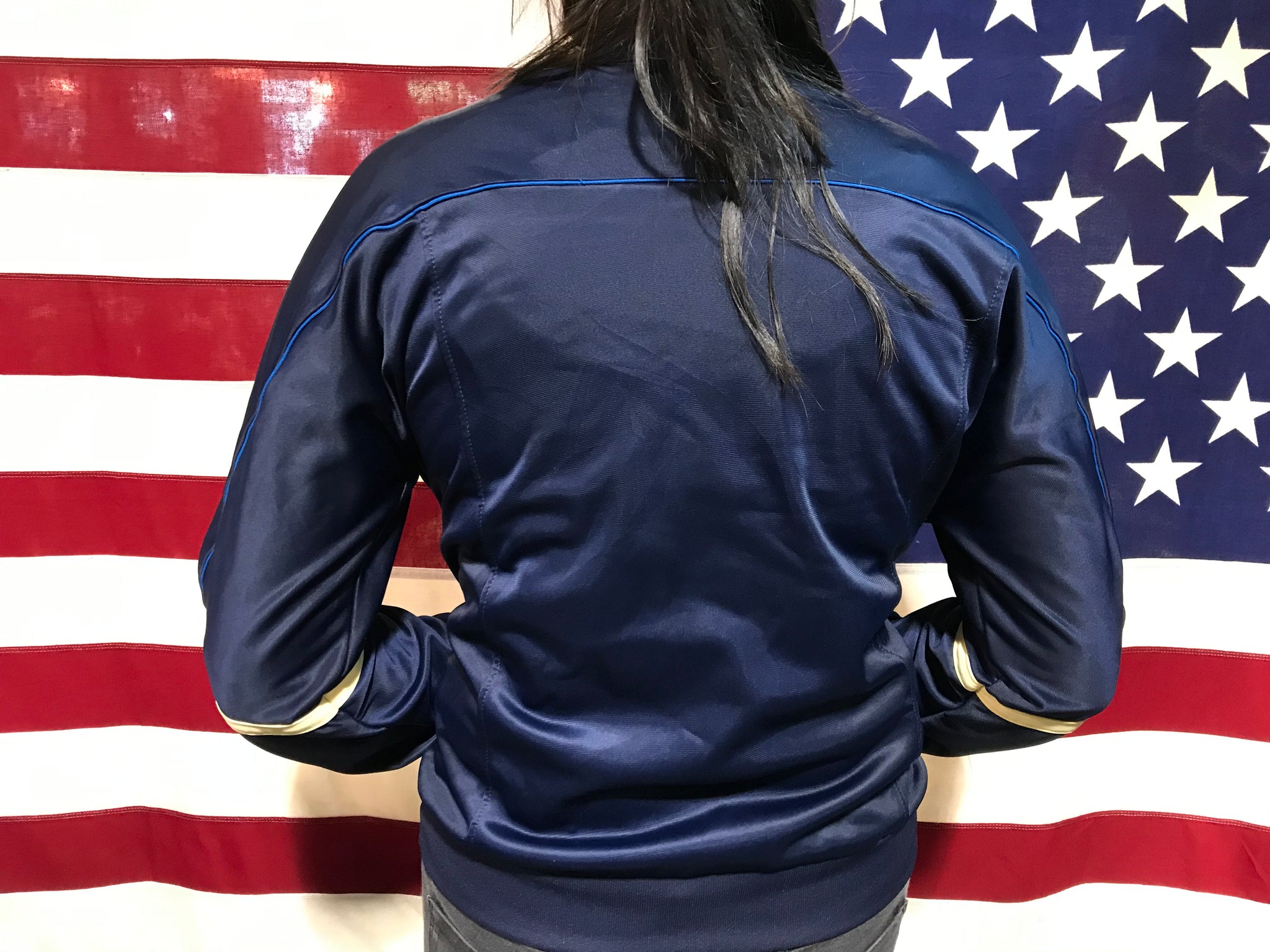 Champion satin zip baseball jacket sale