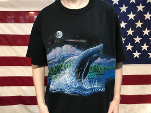 Animal Print 90’s Vintage T-shirt “ Whale “ Design by ©️SanSegal Sportswear Made in USA