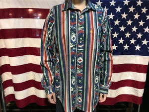 Carhartt 90’s Vintage Aztec & Stripe Flannel Long Sleeve Mens Shirt