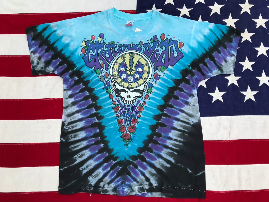 Grateful Dead RARE - Ian Bohorquez “ New Years Eve ‘90 - ‘91 “ Original Vintage Rock Tie Dye T-Shirt by Fruit Of The Loom Made in USA