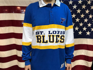 NHL St Louis Blues Vintage 90’s Nutmeg Long Sleeve Sports Polo
