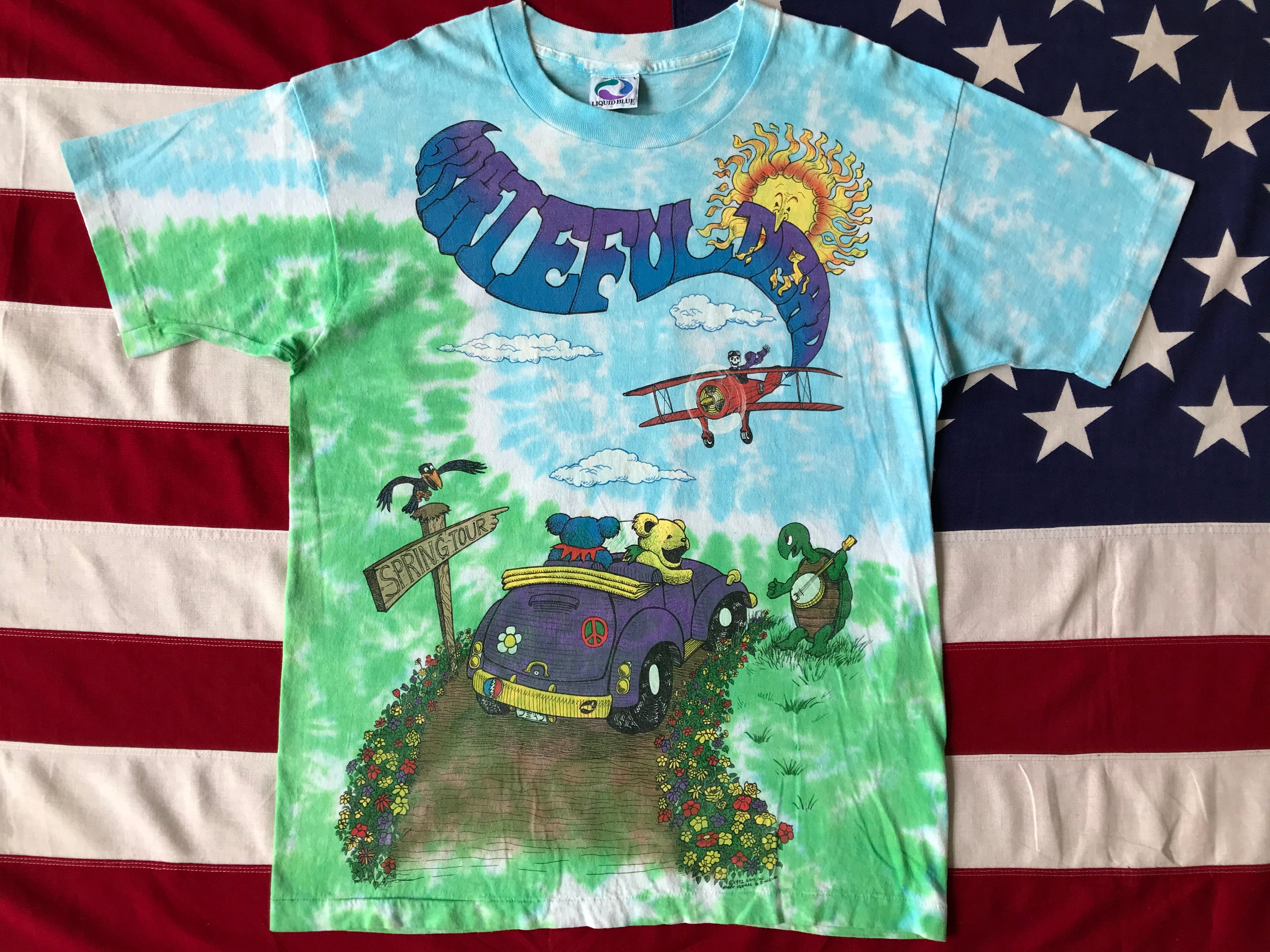 Grateful Dead “ Spring Tour 1992 “ Original Vintage Rock Tie Dye T-Shi –  American Vintage Clothing Co.