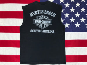 Harley Davidson Vintage 90’s Mens Tank - One Pocket Myrtle Beach South Carolina Made in  USA