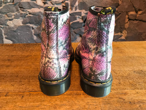 Dr Martens Rare Vintage Pink Snakeskin Women’s Boots Size UK 6.5 Made in England
