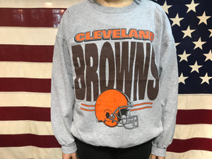 Cleveland Browns 90’s Vintage Mens Crew Sporting Sweat by True-Fan Made in USA