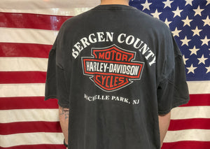 Harley Davidson Vintage Mens T-Shirt Print Year 2001 Wolf-Bergen County Made In USA