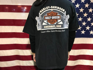 Harley Davidson Vintage Mens T-Shirt Print Year 2006 Cincinnati Made In USA
