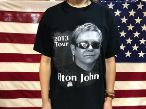 Elton John 2013 Tour Original Vintage Rock T-Shirt Black XL