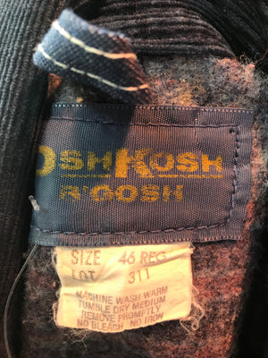 OshKosh B’Gosh Denim Vintage Mens Blanket Lined Work Wear Cord Collar Jacket
