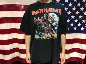 Iron Maiden The Number of the Beast 2007 Print Vintage Hanes Rock T-Shirt
