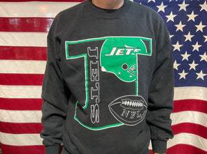 New York Jets ™️ NFL 90’s Vintage Crew Sporting Sweat by Hanes®️Activewear Made in USA