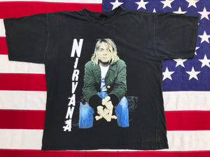 Kurt Cobain - Nirvana RARE Early 90’s Original Vintage Rock T-Shirt Double Sided Size XL