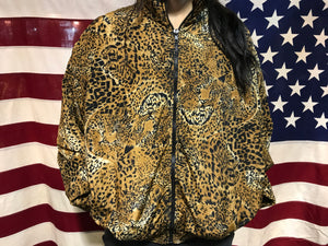 Pattern Animal Print 80’s Vintage Nylon Bomber Jacket