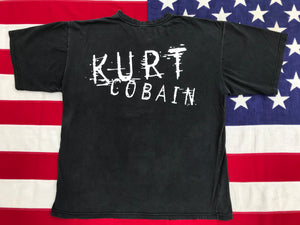 Kurt Cobain - Nirvana RARE Early 90’s Original Vintage Rock T-Shirt Double Sided Size XL