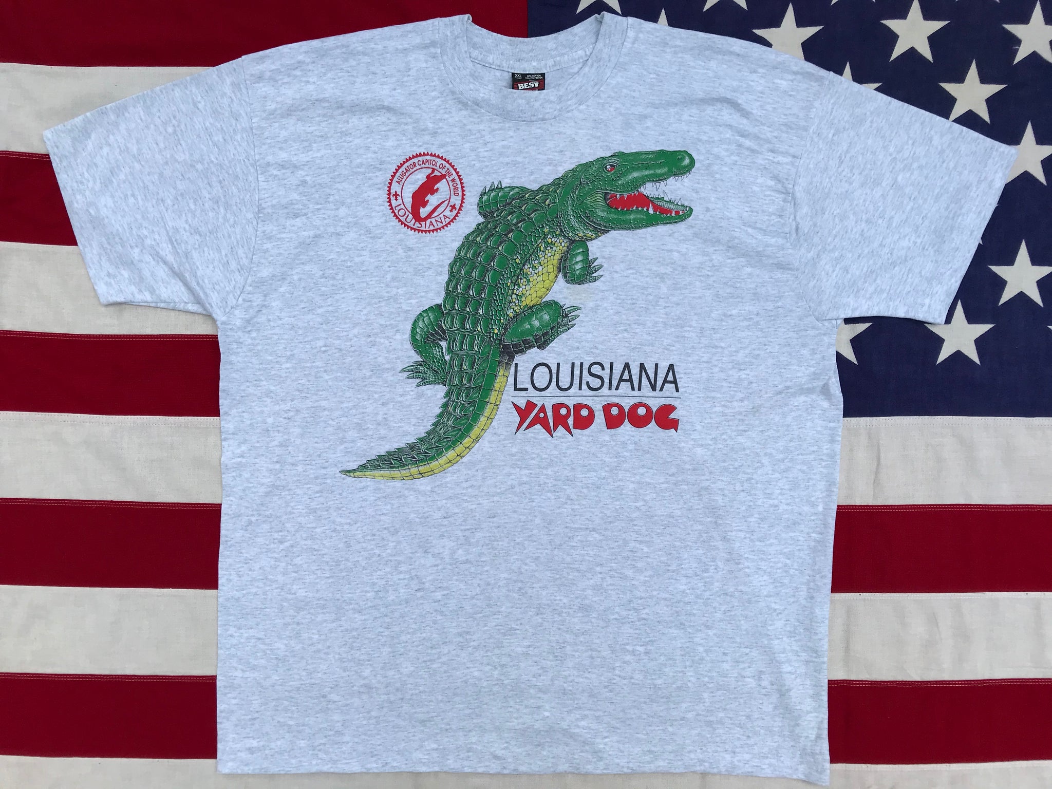 Animal Print 90's Vintage T-shirt “ Louisiana Yard Dog “ Made in USA b –  American Vintage Clothing Co.