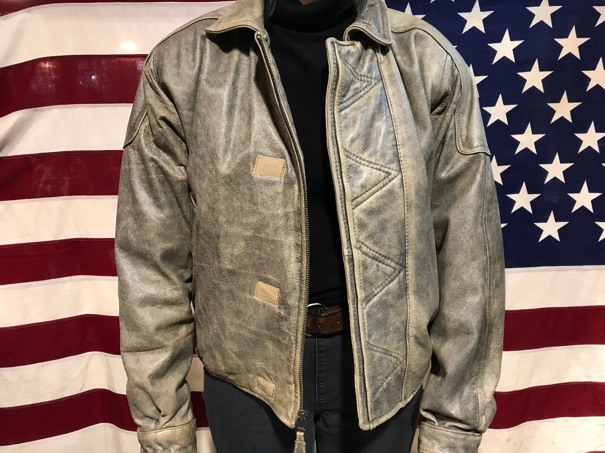 Joshua Ross 80’s Vintage Leather Mens Bomber Jacket