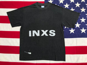 INXS RARE  “ Kick Off Tour America 1988 “ Original Vintage Rock T-Shirt by Spring Ford Classic Sportswear Made in USA
