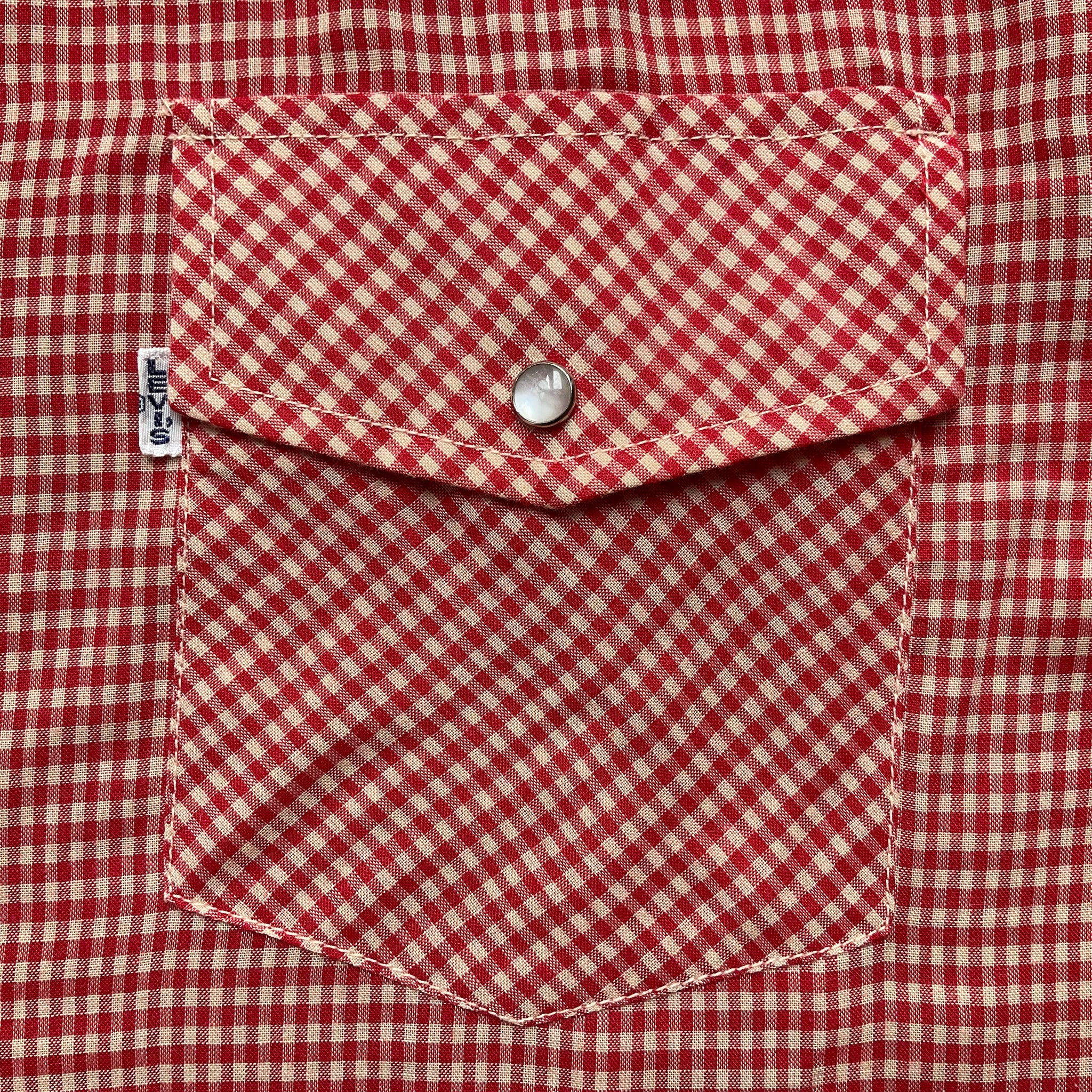 LEVI’S Vintage©️1978 BIG E Mens Western Shirt Red Check with Pearl Snaps by Levi’s Sportswear®️