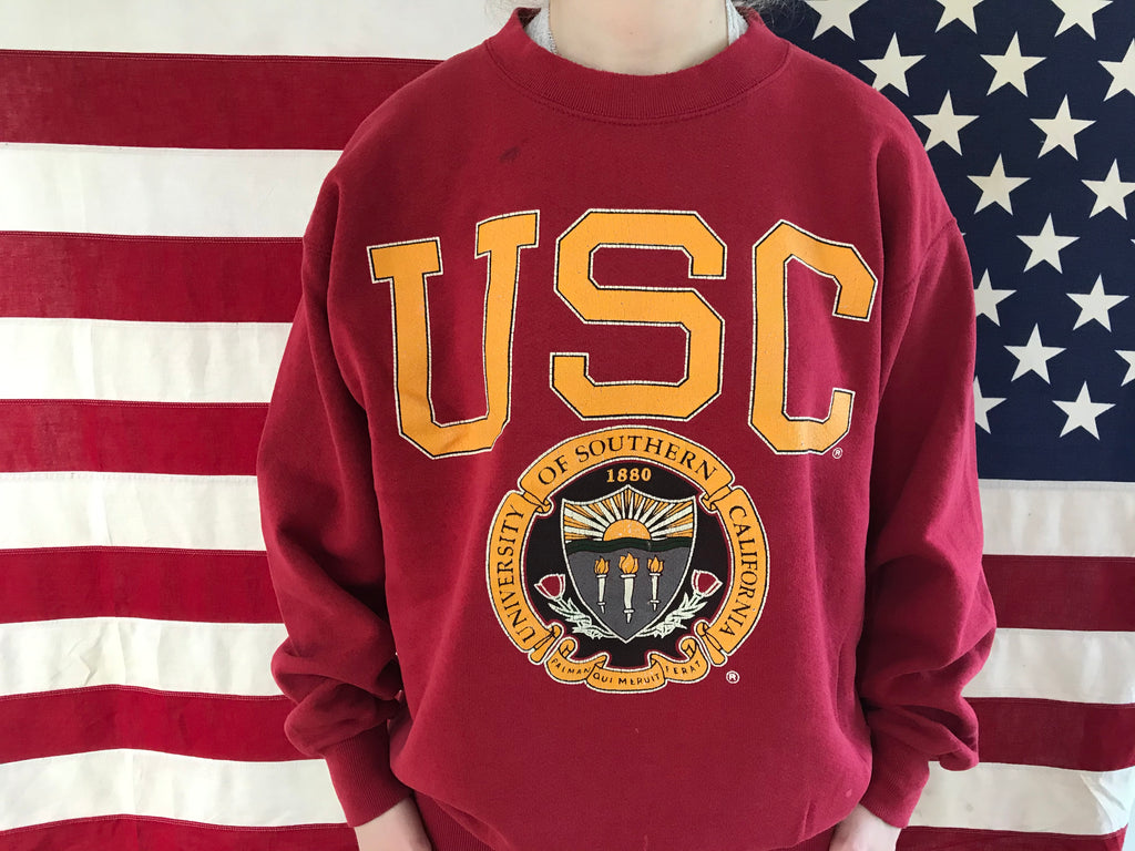 USC University of Southern California 90’s Vintage Crew Sweat by Galt - Sand Made in USA