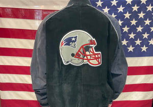 NFL New England Patriots Leather Vintage 90’s Bomber Sporting Jacket by G-111 Apparel USA