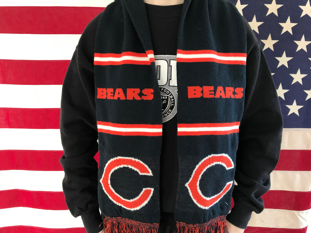 NFL Chicago Bears 90’s Vintage Knit Reversible Scarf USA