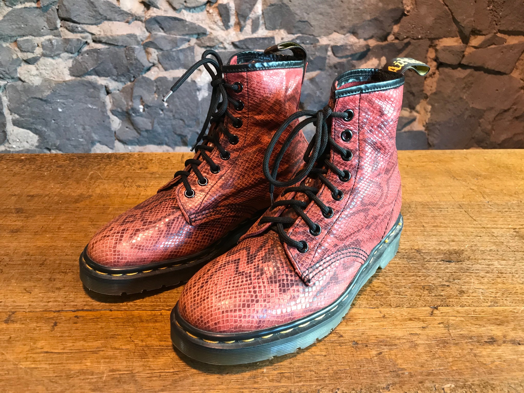 Dr Martens Rare Vintage Dark Red Boatex 1460 Women’s Boots Size UK 6 Made in England