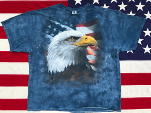Animal Print 2000’s Vintage Tie Dye T-shirt “ Eagle “ Design by Liquid Blue USA