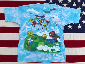 Grateful Dead - Greg Genrich “ Parachuting Bears 1993 “ Original Vintage Rock Tie Dye “ Songs Fill The Air “T-Shirt by Fruit Of The Loom Made in USA
