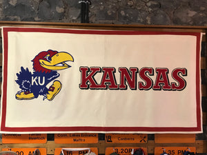 Kansas University 1980’s USA Vintage Jayhawks Sporting Banner - Flag
