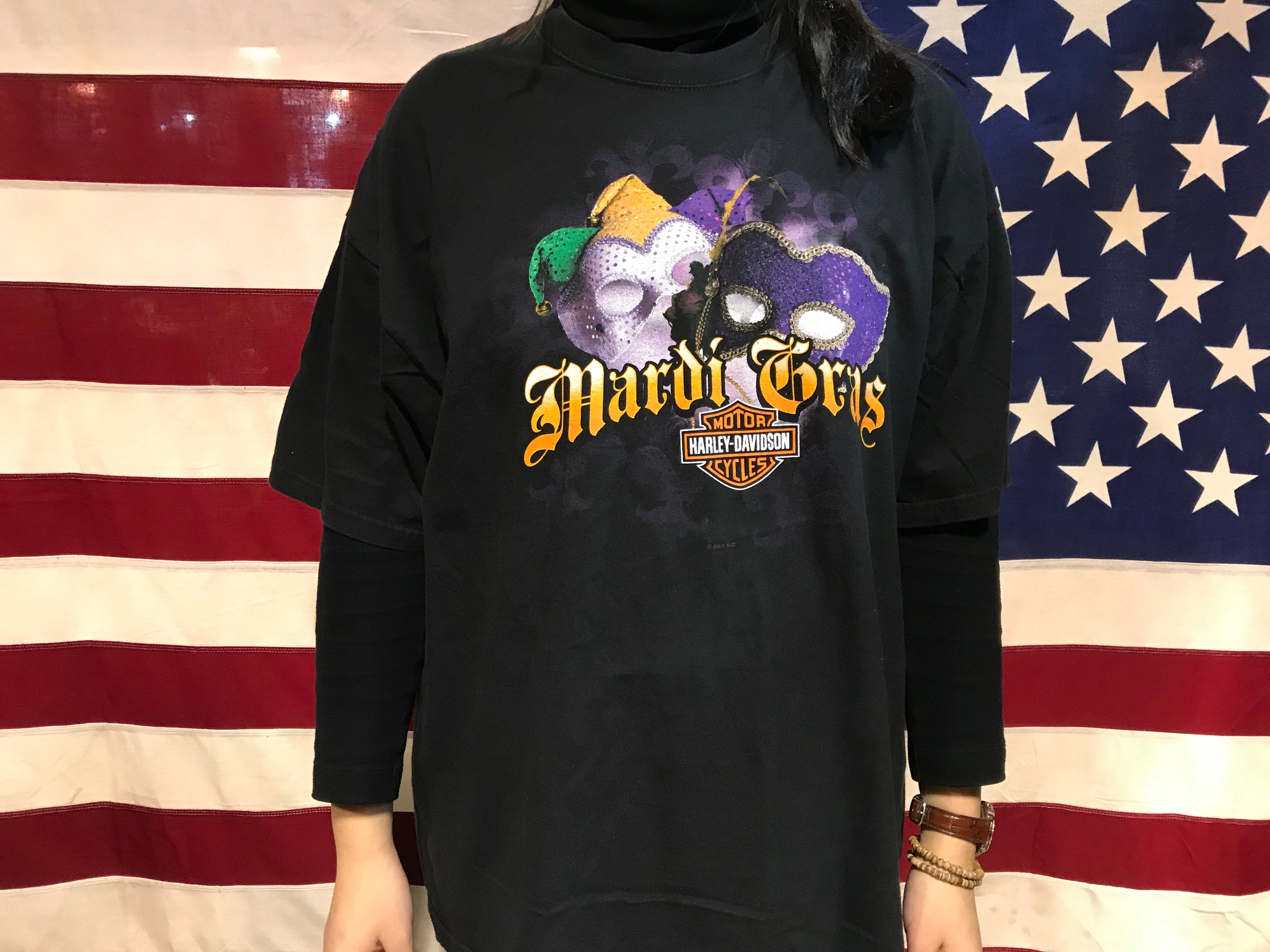 08s usa製Harley-Davidson Mardi Gras Tシャツ