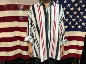 Stripe 90’s Vintage Catalina Logo Cotton Pattern Long Sleeve Mens Shirt