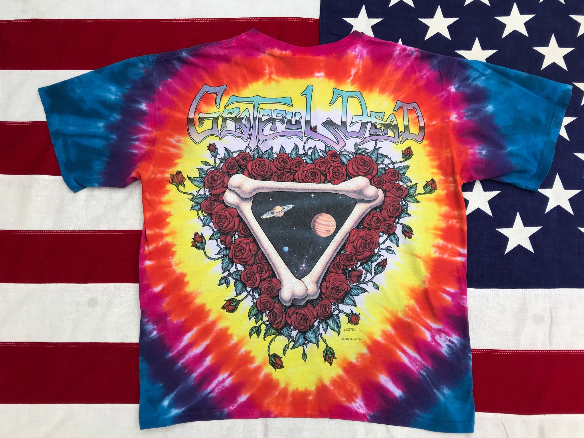 Grateful Dead  - Rich Normandin “ Space Your Face 1992 “ Original Vintage Rock Tie Dye T-Shirt by Liquid Blue USA