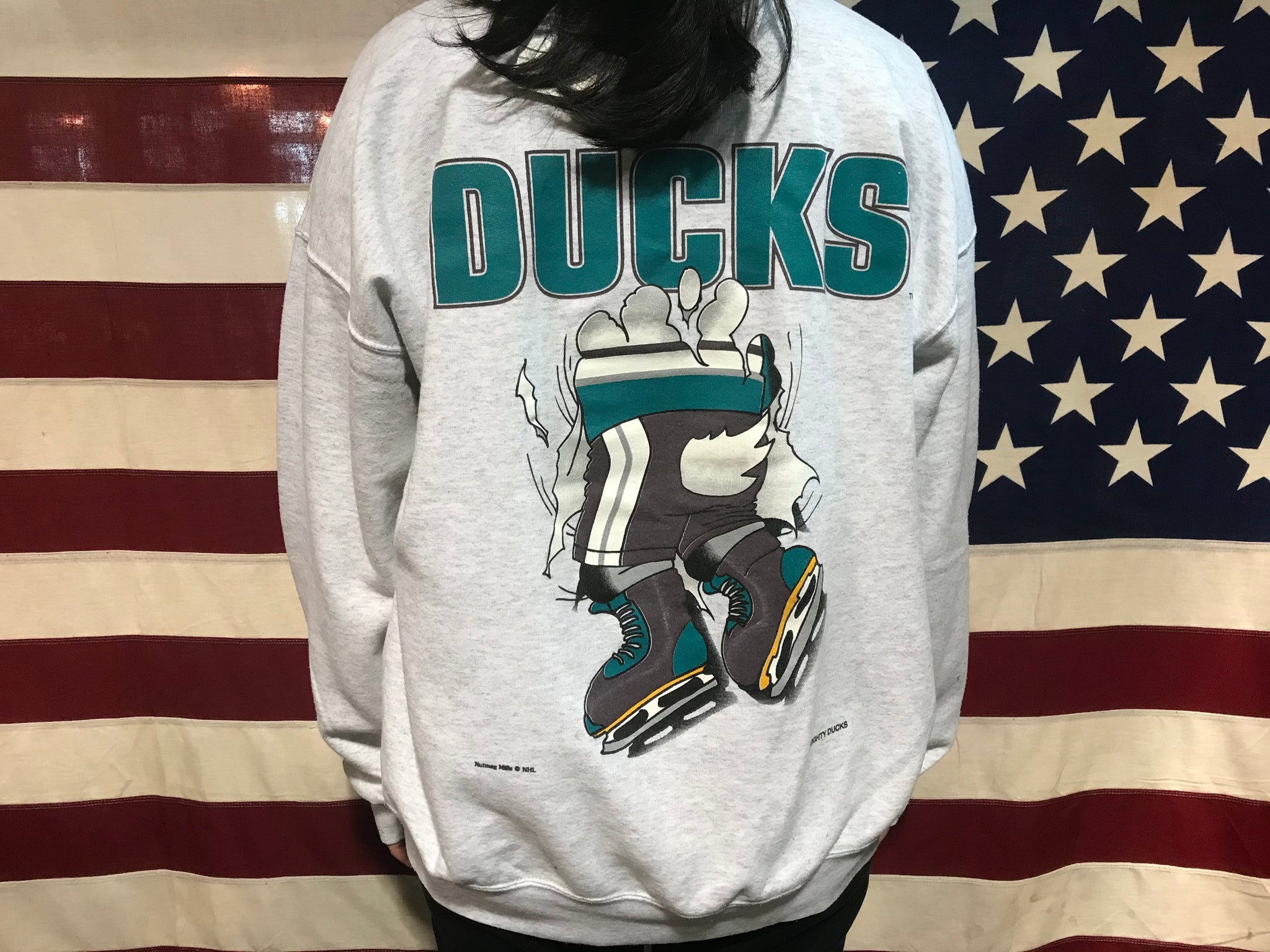 Mighty Ducks NHL 90's Vintage Crew Sporting Sweat by Nutmeg Made 