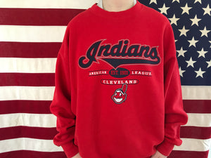 Cleveland Indians ®️ MLB 2001 Vintage Crew Sporting Sweat by Lee Sport USA