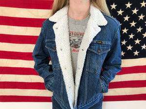 Wrangler Sherpa Lined Vintage Denim Jacket