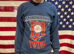 Minnesota Twins™️ MLB 1991 Champions Vintage Crew Sporting Sweat By Fruit of the Loom  Made in USA