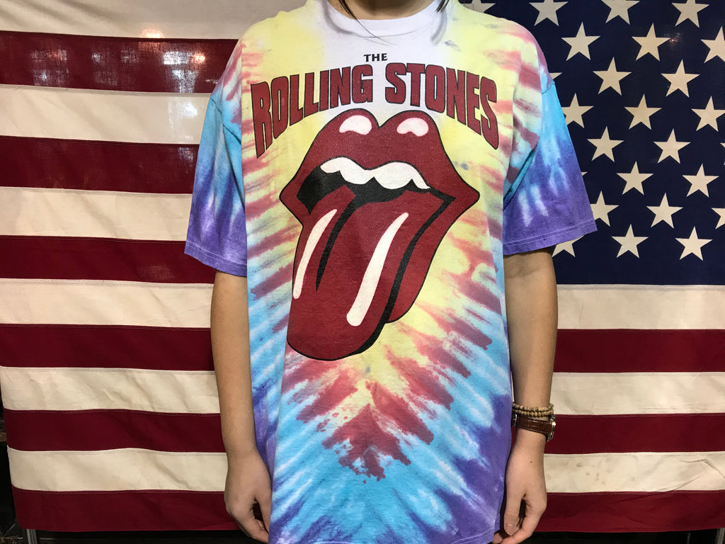 Rolling Stones Vintage 1997 - 1998 Nth American Concert Tour “ Bridges to Babylon “Rock Tie Dye T-Shirt