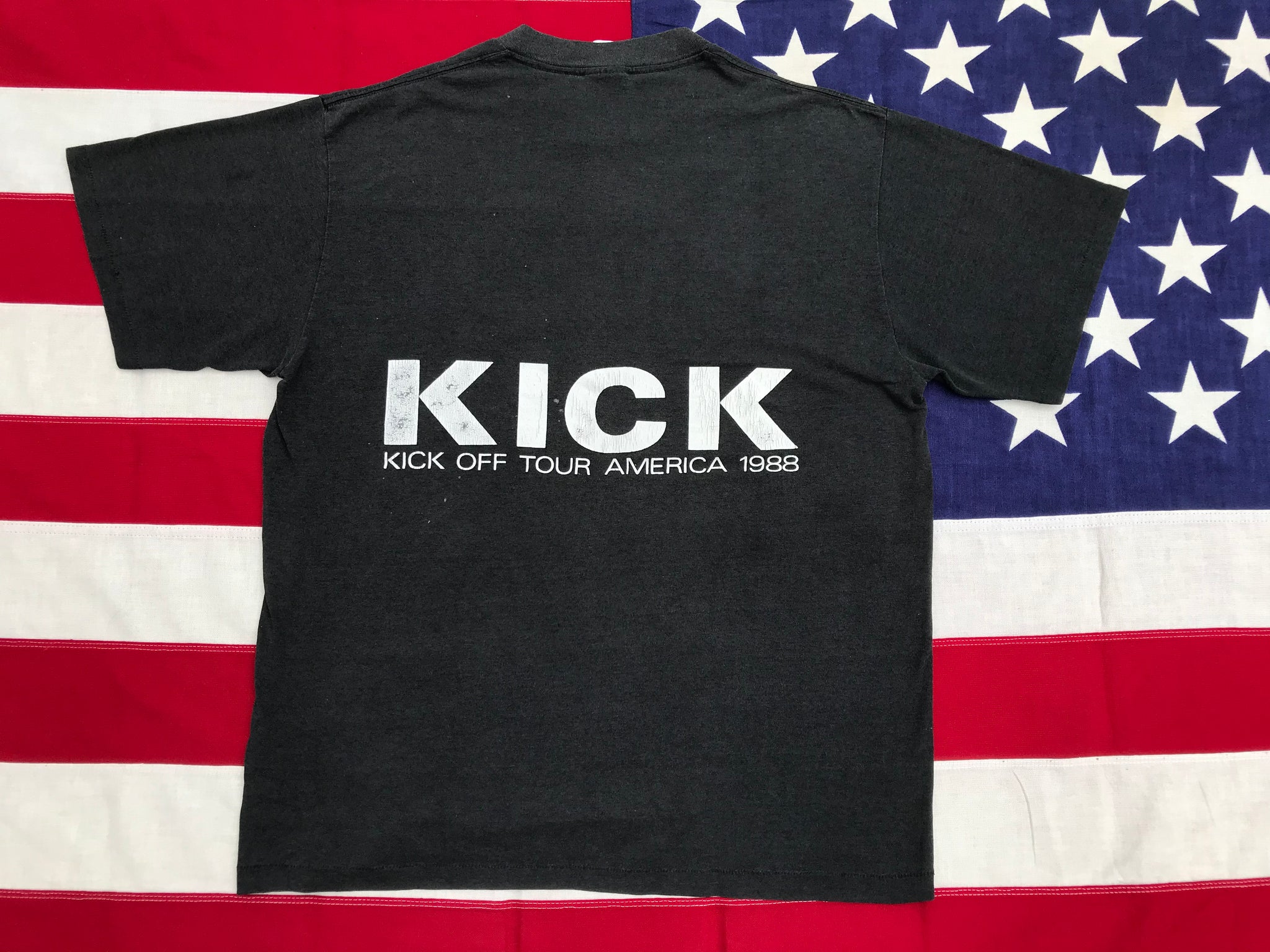 INXS RARE  “ Kick Off Tour America 1988 “ Original Vintage Rock T-Shirt by Spring Ford Classic Sportswear Made in USA
