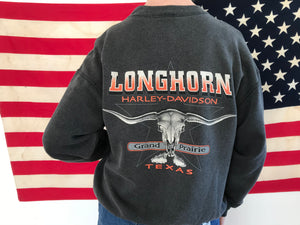 Harley Davidson 90’s Vintage Crew Sweat - Texas Longhorn Made in USA
