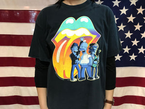 Rolling Stones & Homer Simpson 2002 Original Vintage Rock T-Shirt by Anvil USA