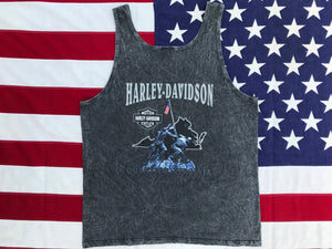 Harley Davidson Vintage 2000’s Tie Dye Mens Tank - Quantico, Virginia. Made in  USA