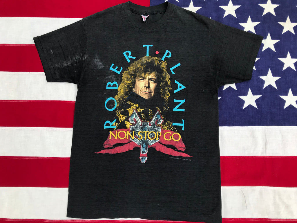 Robert Plant Non Stop Go World Tour 1988 Original Vintage Rock T-Shirt by Royal First Class Made in USA