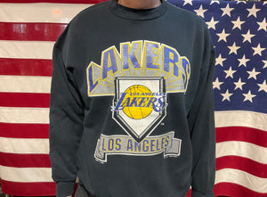 Los Angeles Lakers ™️NBA 1990 Vintage Crew Sporting Sweat by Logo 7 Made in USA