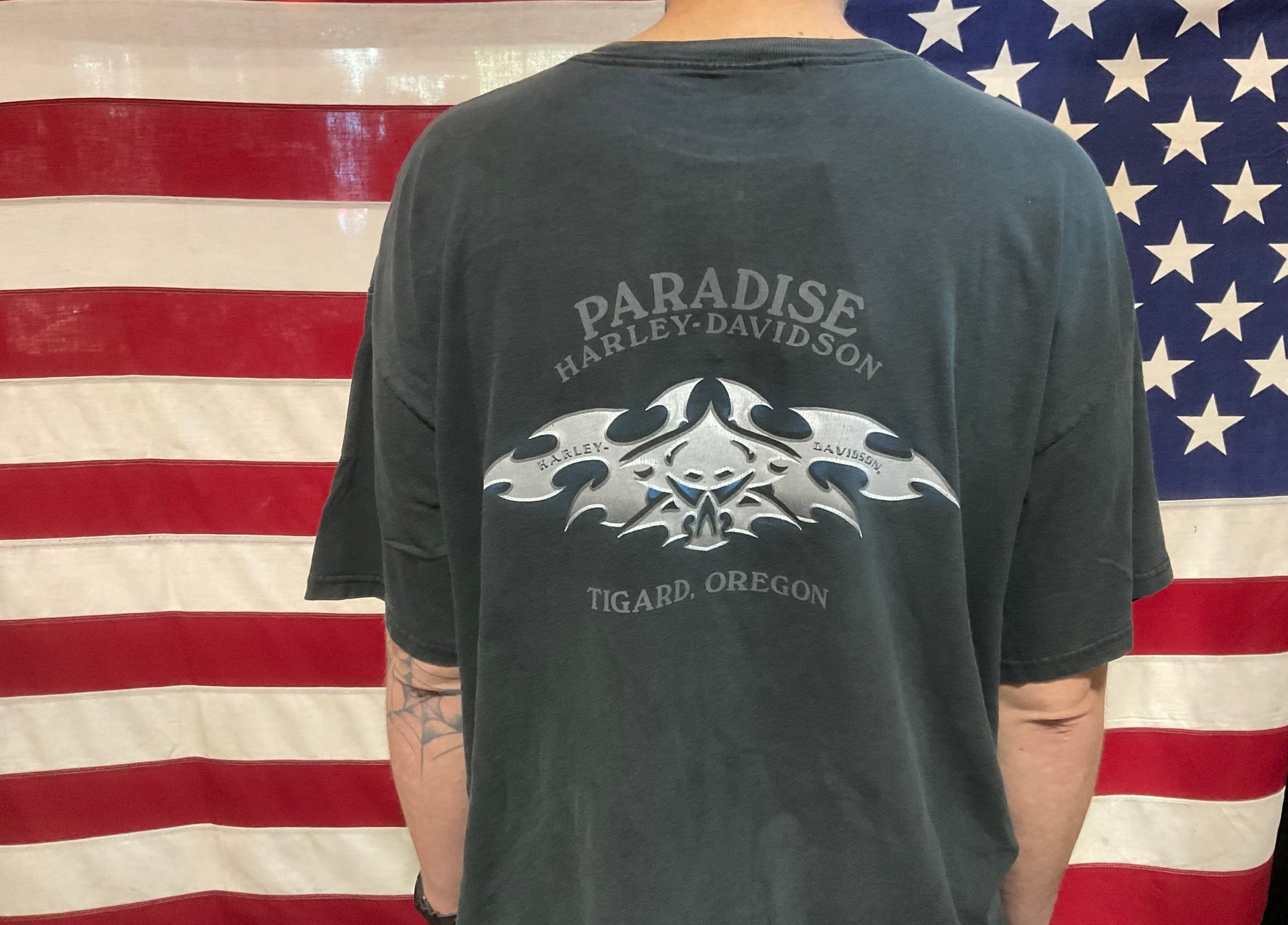 Harley Davidson Vintage Mens T-Shirt Print Year ©️2004 H-D Tigard, Oregon Made in USA