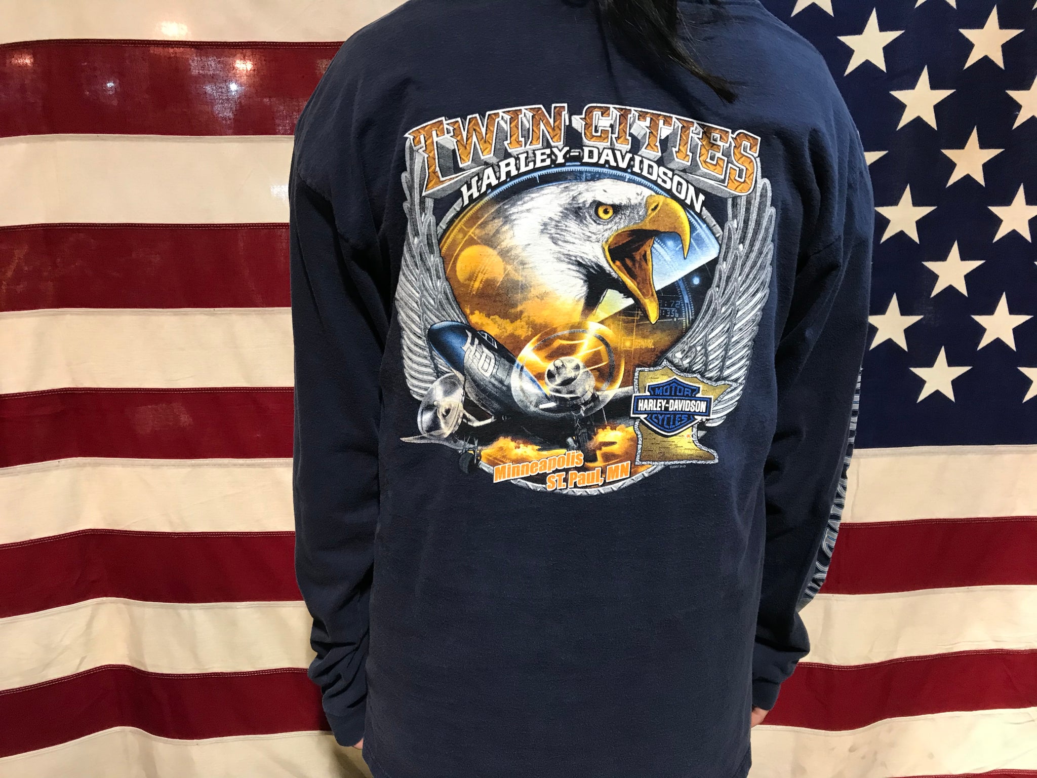Harley Davidson Twin Cities Vintage Made in USA Long Sleeve T-Shirt