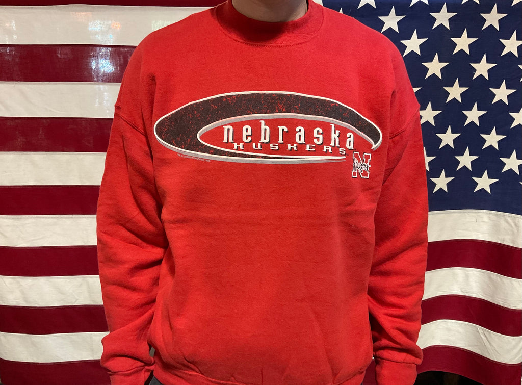 Nebraska Huskers™️ 90’s Vintage Crew Sporting Sweat by Fruit of the Loom Made in USA